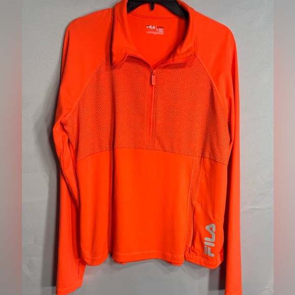 FILA Orange Quarter-Zip Pullover size XL pre
Owned good condition - Picture 1 of 8
